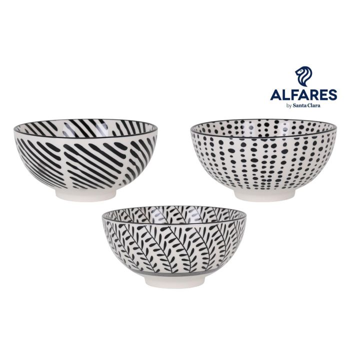 Bol Aperitivo Japonés Ø15.5x7.7 cm 3 Decoraciones Negro - Alfares (18 Unidades) Bol Aperitivo Japonés Ø15.5x7.7 cm 3 Decoraciones Negro - Alfares (18 Unidades)