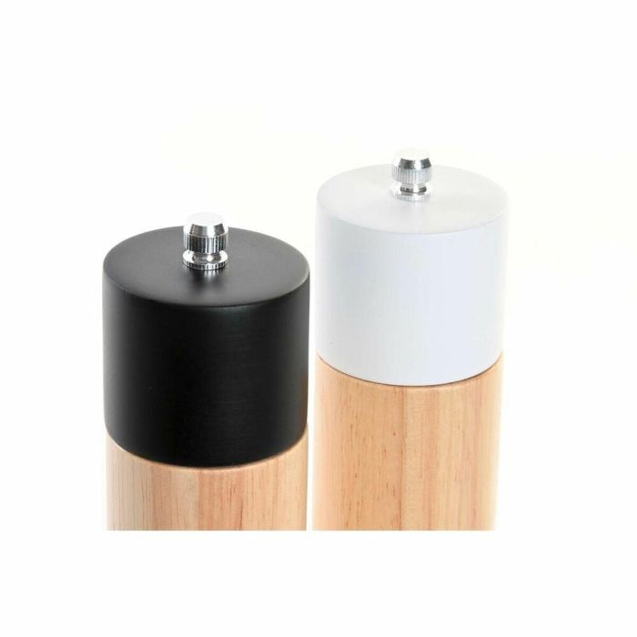 DKD Home Decor Pimentero Estilo Loft Negro y Blanco, Madera Rubberwood, Acero Inoxidable y Cerámica - Juego de 2 Unidades (5x16x5 cm) 3 DKD Home Decor Pimentero Estilo Loft Negro y Blanco, Madera Rubberwood, Acero Inoxidable y Cerámica - Juego de 2 Unidades (5x16x5 cm) 3