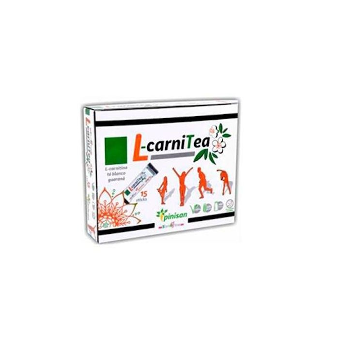 PINISAN L-Carnitina con Guaraná y Té Blanco, L-Taurina, Vitamina B6, 15 sticks x 10 ml, Vegano