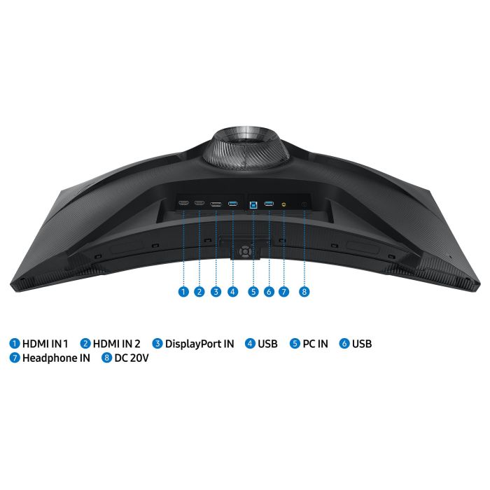 Samsung LS32BG750NPX Monitor Gaming 32" 4K UHD 165Hz 1ms Mini-LED Quantum HDR 2000 Curvo 1000R G-Sync Compatible FreeSync Premium Pro Negro 16