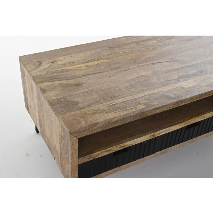 DKD Home Decor Mesa Centro Mango y Metal Negro Marron Claro 120 x 60 x 45 cm 1