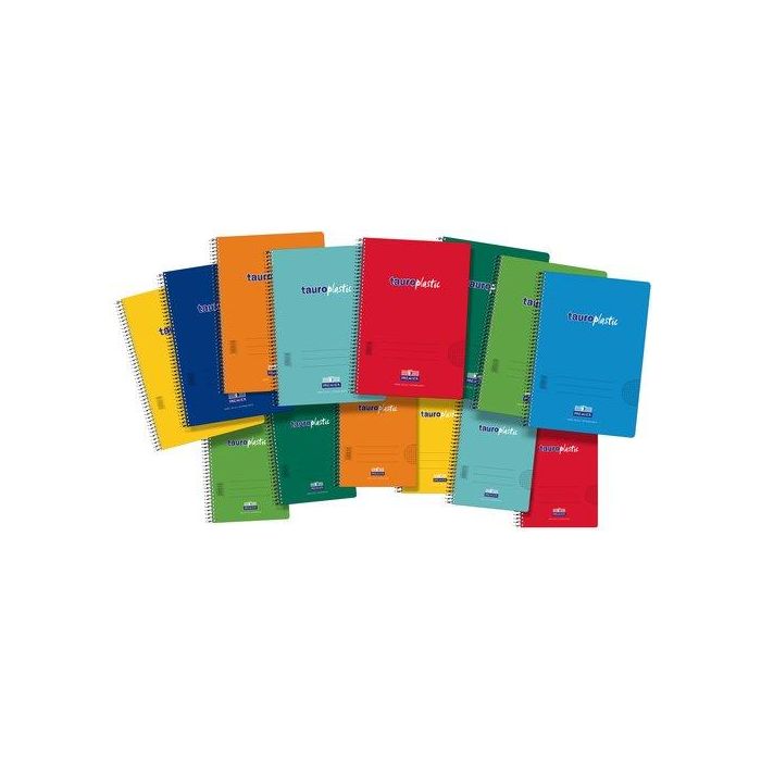 Zorrilla Cuaderno Espiral Tauroplastic 80 Hojas Folio 90 gr Liso Colores Surtidos (Set de 8) (Set de 8)