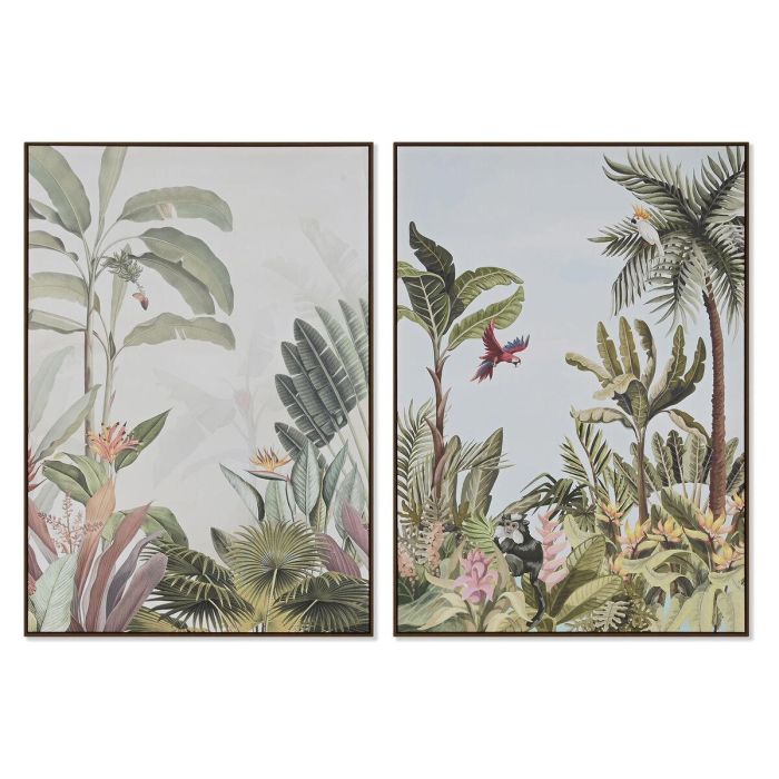 Cuadro Home ESPRIT Tropical 100 x 4 x 140 cm (2 Unidades)