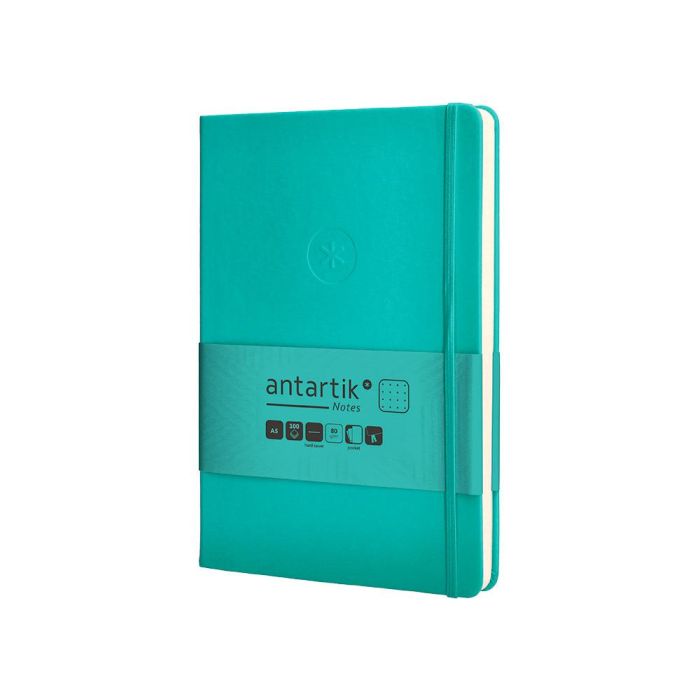 Cuaderno Con Gomilla Antartik Notes Tapa Dura A5 Hojas Puntos Turquesa 100 Hojas 80 gr Fsc 3