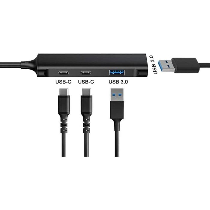 CONCEPTRONIC HUB 3.0 HUBBIES12B 4 PUERTOS USB 3.2 2 PUERTOS USB-C 2 PUERTOD USB-A COLOR NEGRO CARCASA DE ALUMINIO 6