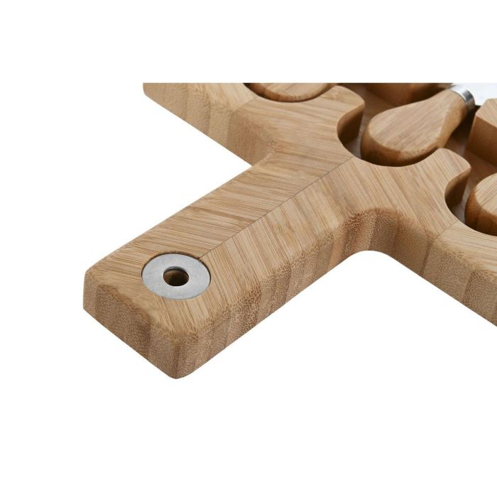 DKD Home Decor Tabla de Cortar para Queso de Bambú y Acero Inoxidable Natural 18.3x41x2 cm - Set de 4 Piezas 4 DKD Home Decor Tabla de Cortar para Queso de Bambú y Acero Inoxidable Natural 18.3x41x2 cm - Set de 4 Piezas 4