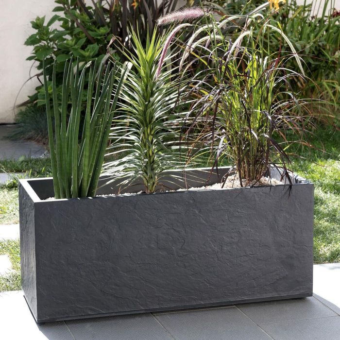 EDA 13731GANT Jardinera Volcania 100 x 40 x 40 cm - 97.6 L - Gris Antracita 2