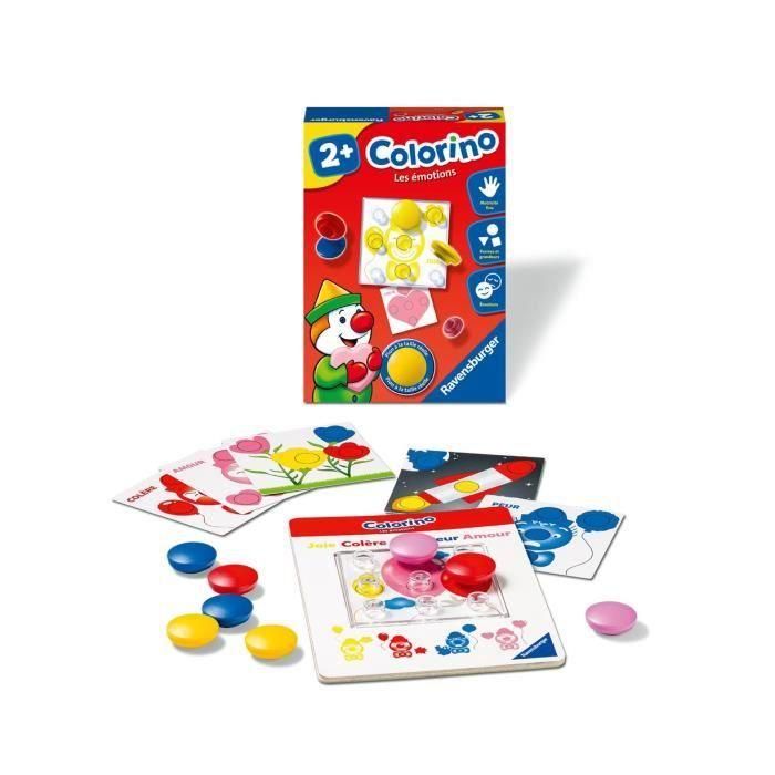 Ravensburger 4005556207985 Colorino Emociones - Juego de peones para niños: Aprende 4 colores (rosa, amarillo, rojo, azul) y expresa sentimientos 1