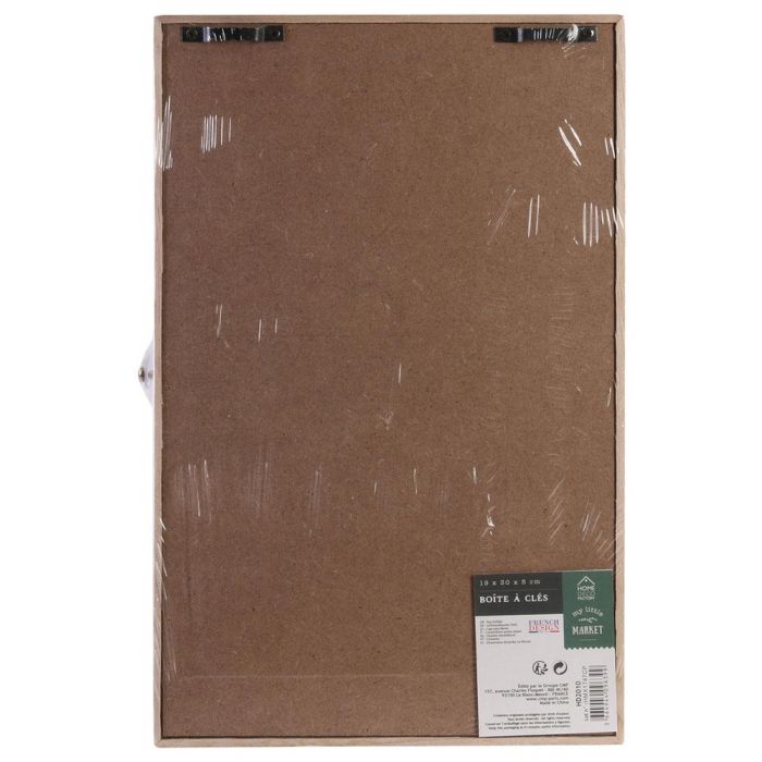 Home Deco Factory Good Deal Caja Llaves Madera con 6 Ganchos y Tapa de Cristal 19,5x5x30 cm 1