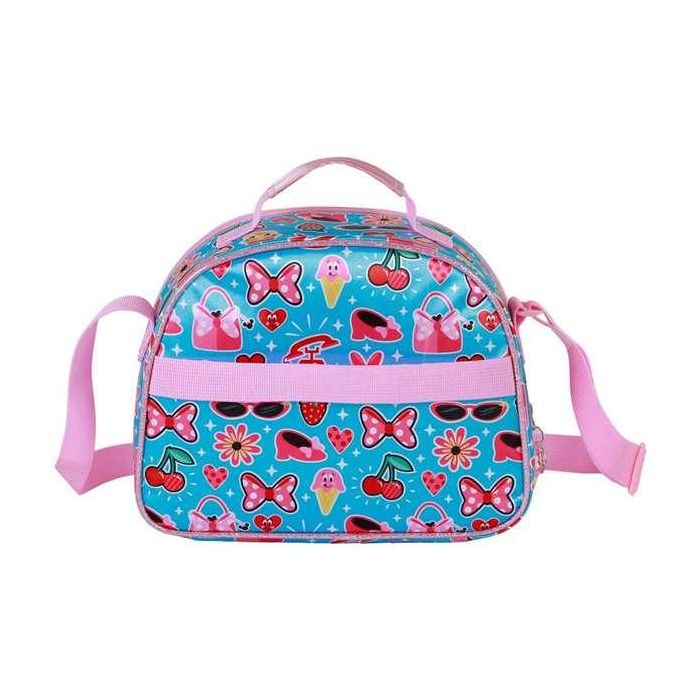Karactermania Bolsa Portamerienda 3D Minnie Mouse Happiness 25,5 x10 x20 cm con Relieve y Forro Isotérmico Azul para Niños a Partir de 3 Años 3