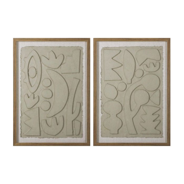 DKD Home Decor Cuadro Scandi Abstracto Beige de Cristal y Papel Mache 70x50 cm (Set de 2 Unidades) DKD Home Decor Cuadro Scandi Abstracto Beige de Cristal y Papel Mache 70x50 cm (Set de 2 Unidades)