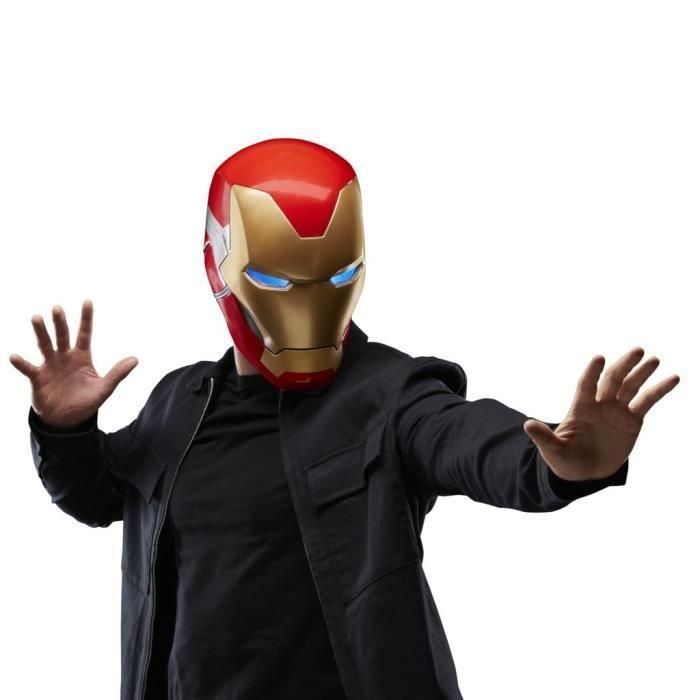 Casco electrónico Iron Man, con efectos de luz, juguete de cosplay coleccionable premium para adultos, serie Marvel Legends 5