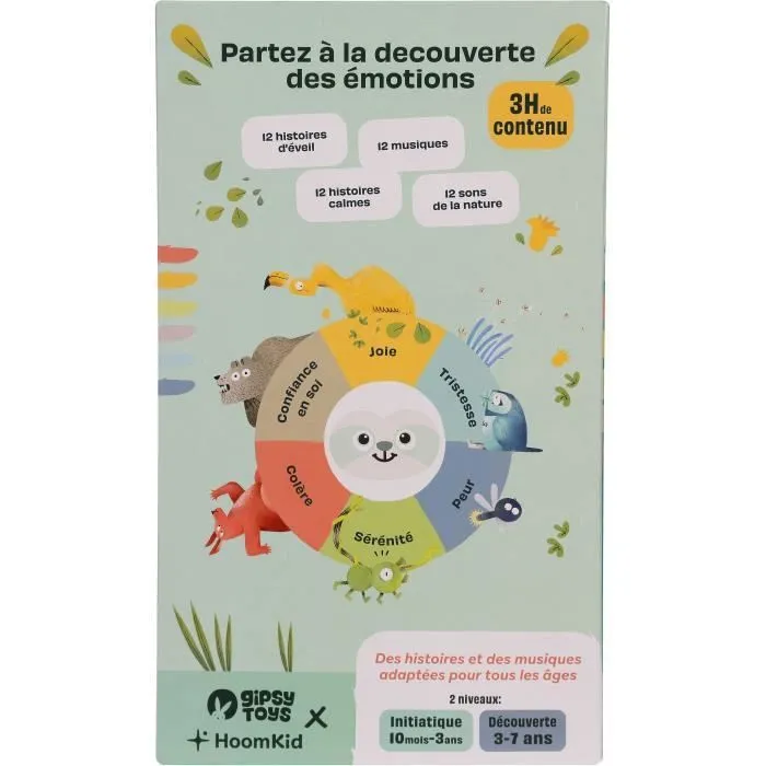 Gipsy Toys GIP3268060563058 Peluche Parlante Siméon el Cuentacuentos de las Emociones Verde Agua 28cm 3