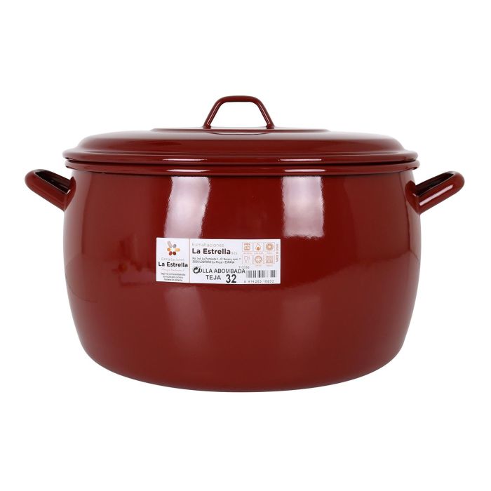 Olla Abombada con Tapa 32 cm - 16L Teja por La Estrella (2 Unidades) 1 Olla Abombada con Tapa 32 cm - 16L Teja por La Estrella (2 Unidades) 1