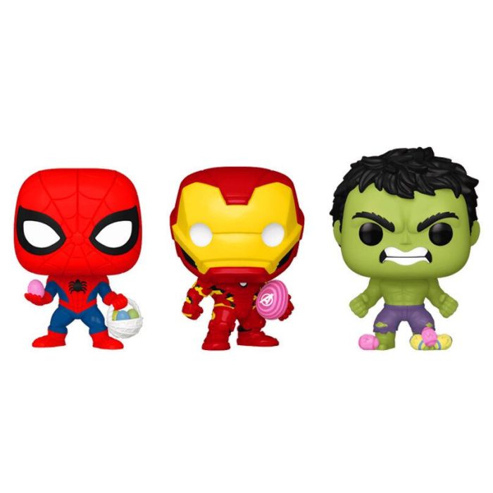 Blister 3 figuras Carrot Pocket POP Marvel Spiderman Hulk Iron Man Pascua 1 Blister 3 figuras Carrot Pocket POP Marvel Spiderman Hulk Iron Man Pascua 1