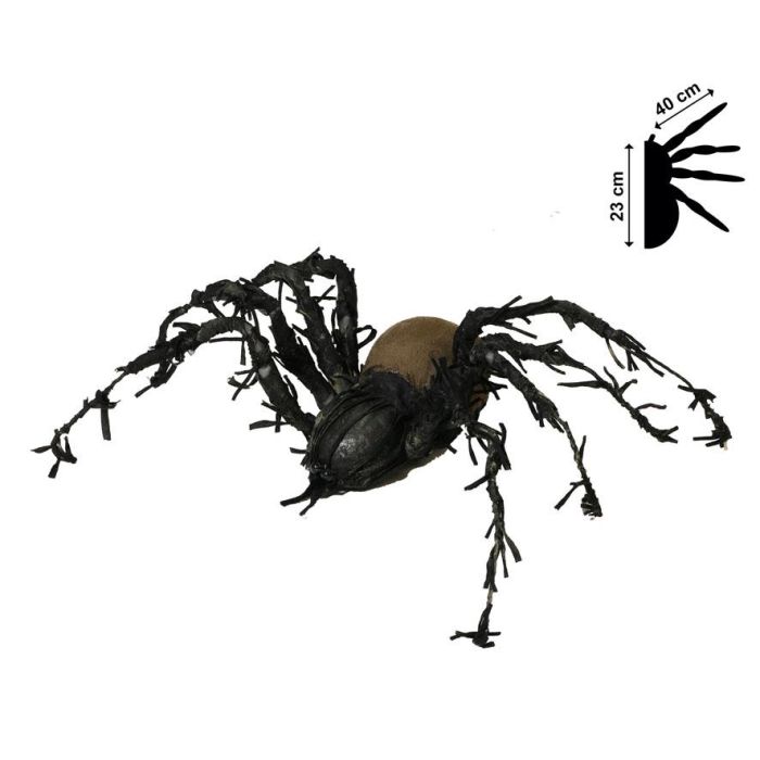 Araña decorativa Halloween marrón 60 cm - Decoración de casa para fiestas
