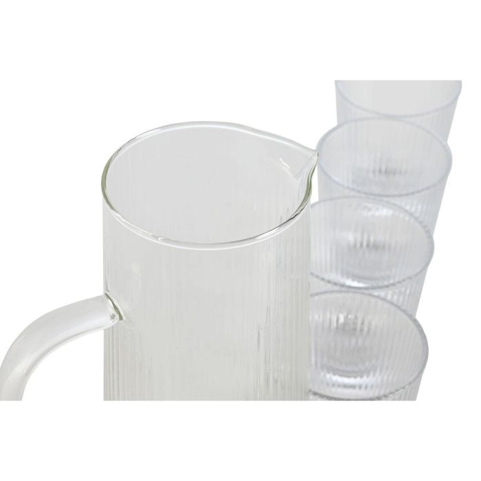 Vaso Basicos DKD Home Decor Transparente 8 x 9.5 x 8 cm Set de 5 2