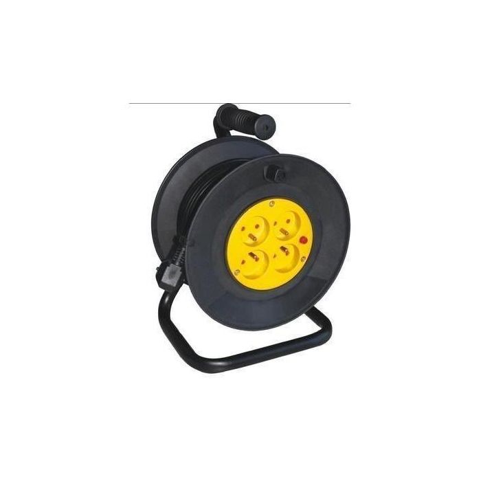 GAO 4004282473329 Carrete de cable 25 m, H05VV-F 3G1,5 mm², disyuntor térmico