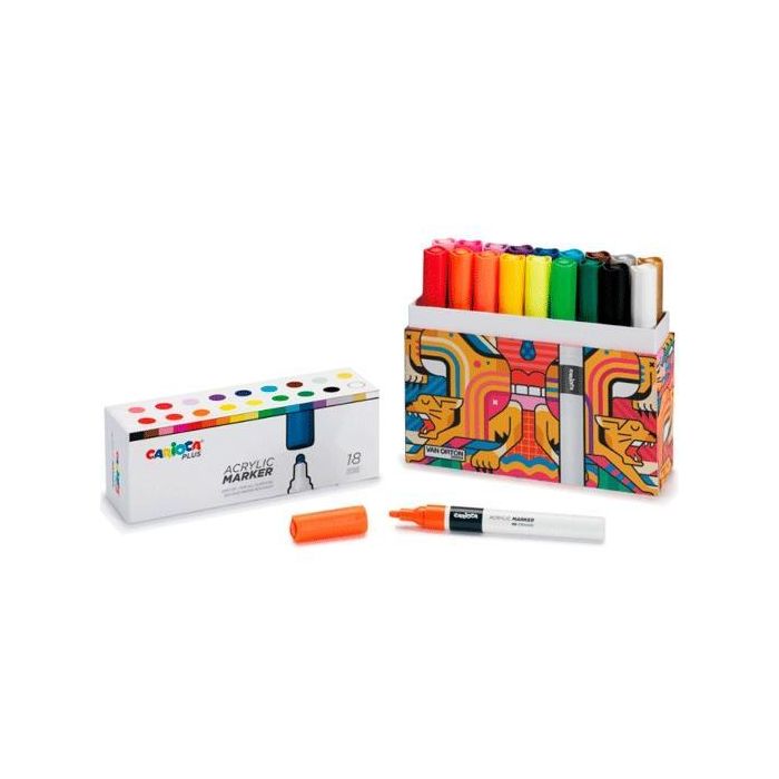 Rotulador Acrilico Carioca Plus Premium Caja De 18 12 unidades