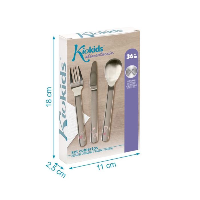 Cubiertos Infantiles De Acero Inoxidable En Rosa 4 Cubiertos Infantiles De Acero Inoxidable En Rosa 4