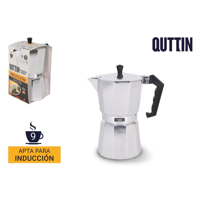 Quttin Cafetera de Aluminio para 9 Servicios con Inducción (6 Unidades)