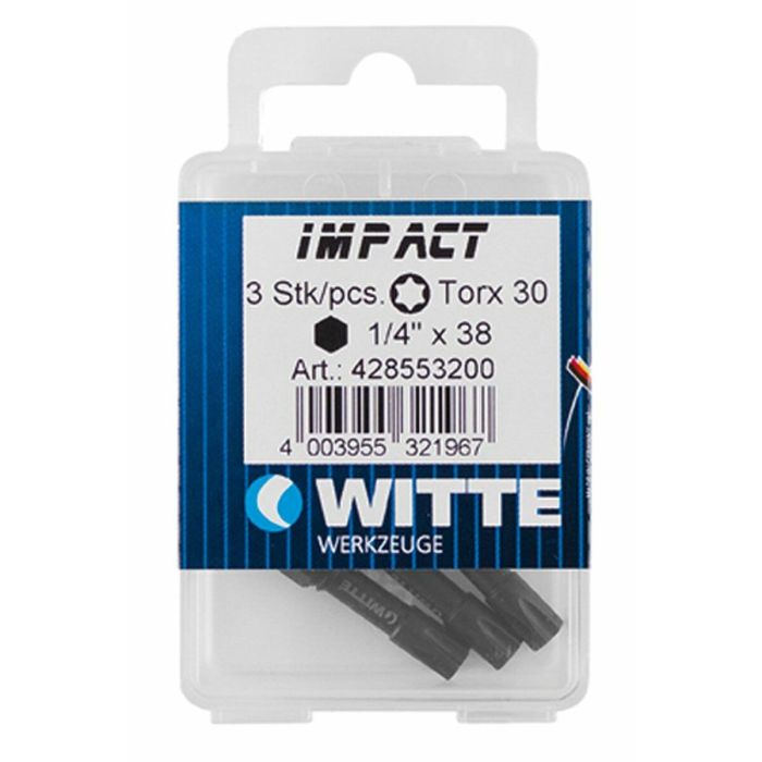 Juego de puntas WITTE TX Torx 3 Unidades 3 Piezas 1 Juego de puntas WITTE TX Torx 3 Unidades 3 Piezas 1