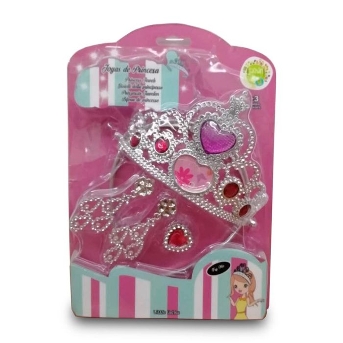 Tachan Set de Joyas para Princesas con Corona Luminosa, Pendientes y Anillo – Pilas Incluidas – Juguete Infantil +3 Años
