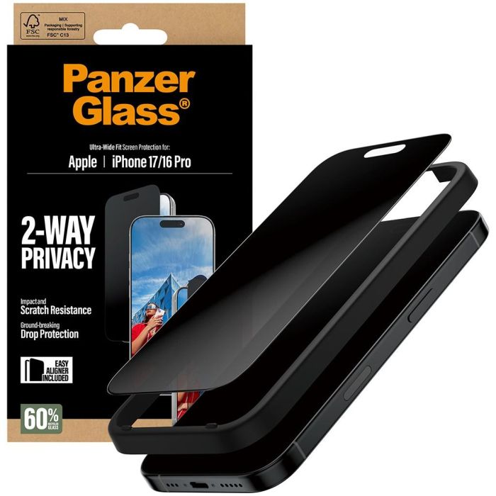 PanzerGlass 2-Way Privacy Schutzglas iPhone 17/16 Pro UWF 5 PanzerGlass 2-Way Privacy Schutzglas iPhone 17/16 Pro UWF 5