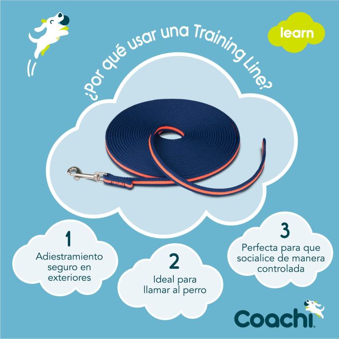 Coachi Training Line Correa de Adiestramiento Acolchada 10m Azul-Coral para Control y Socialización de Perros y Cachorros 2 Coachi Training Line Correa de Adiestramiento Acolchada 10m Azul-Coral para Control y Socialización de Perros y Cachorros 2