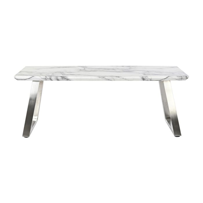 Mesa Centro Moderno DKD Home Decor Blanco Plateado 60 x 44 x 120 cm 5 Mesa Centro Moderno DKD Home Decor Blanco Plateado 60 x 44 x 120 cm 5