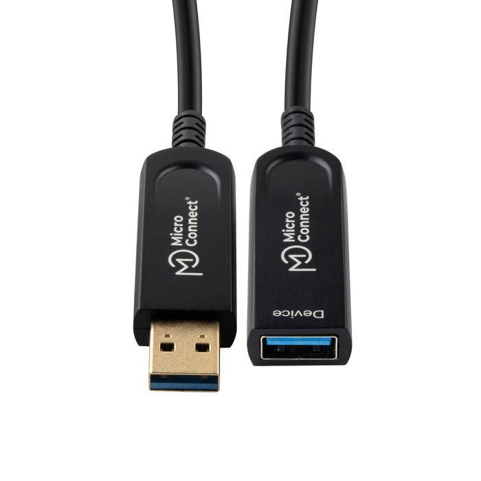 MicroConnect Cable de extensión USB 3.2 Gen 1 A de fibra óptica premium 15m - Activo 5 Gbit/s para Impresoras, Escáneres 1