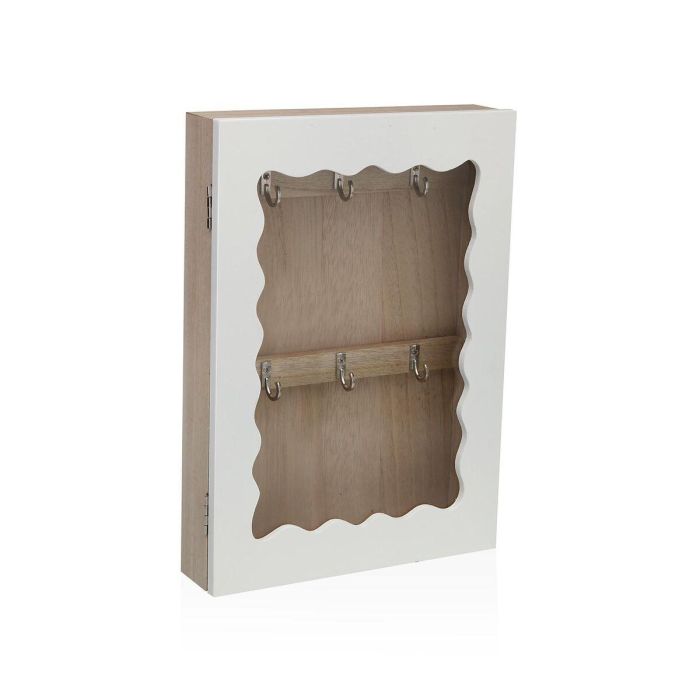 Caja de Llaves de Madera Blanca Ondulada Versa 5x20 cm - Estilo Nórdico (2 Unidades) Caja de Llaves de Madera Blanca Ondulada Versa 5x20 cm - Estilo Nórdico (2 Unidades)