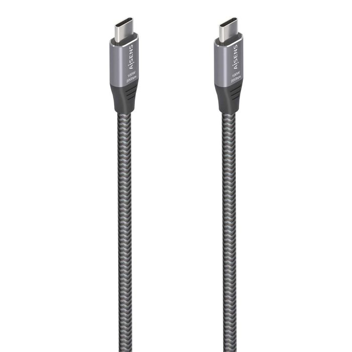 AISENS - CABLE USB 3.2 GEN2x2 ALUMINIO 20GBPS 8K@30HZ 5A 100W E-MARK, TIPO USB-C/M-USB-C/M, GRIS, 3.0M