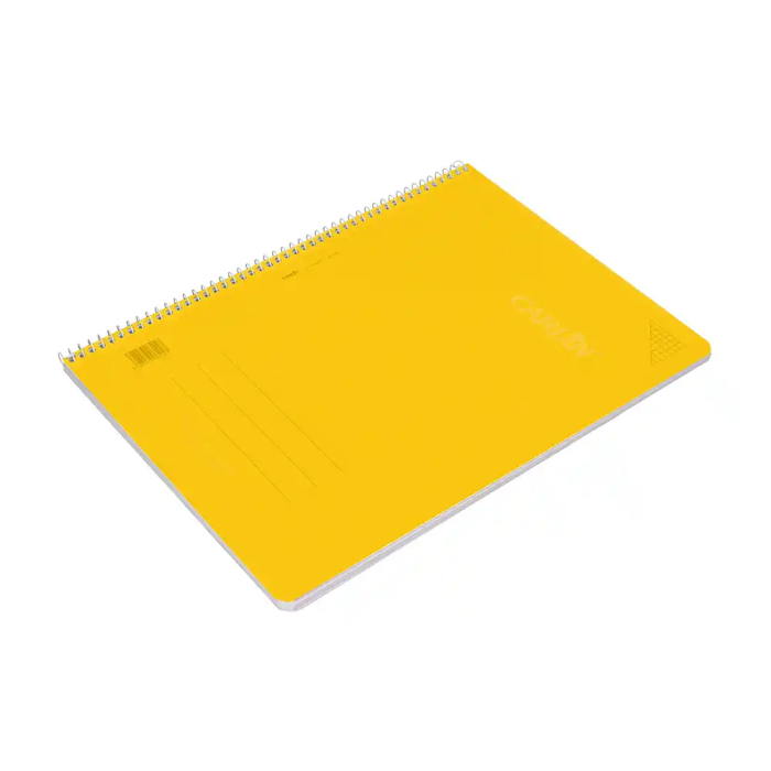 Carlin Cuaderno espiral A4 tapa plástico 80 hojas 90gr cuadro 4mm con margen color amarillo 4