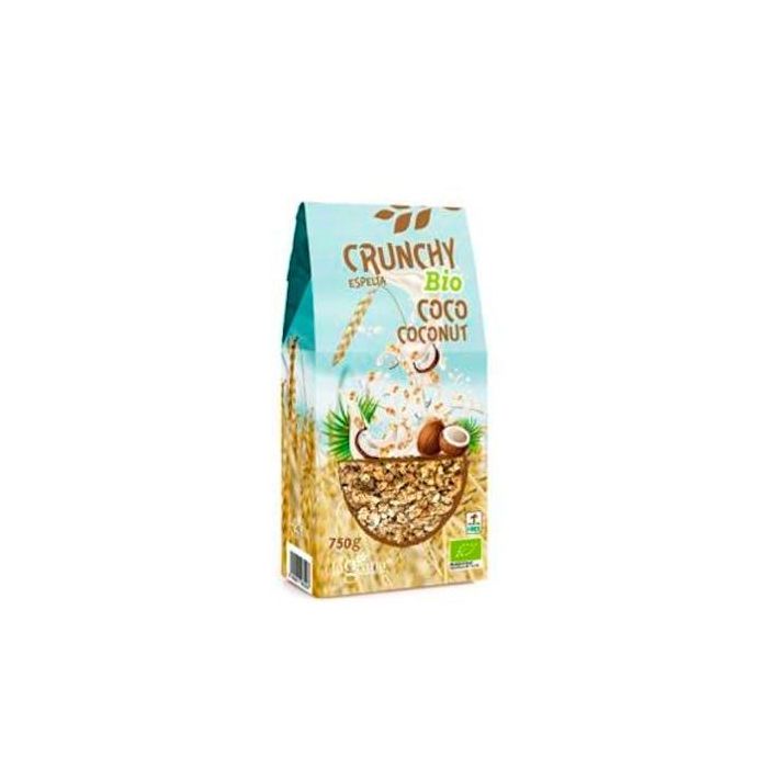 LA GRANA Crunchy Espelta Coco Ecológico 750g - Muesli Crujiente con Copos Integrales y Arroz Hinchado