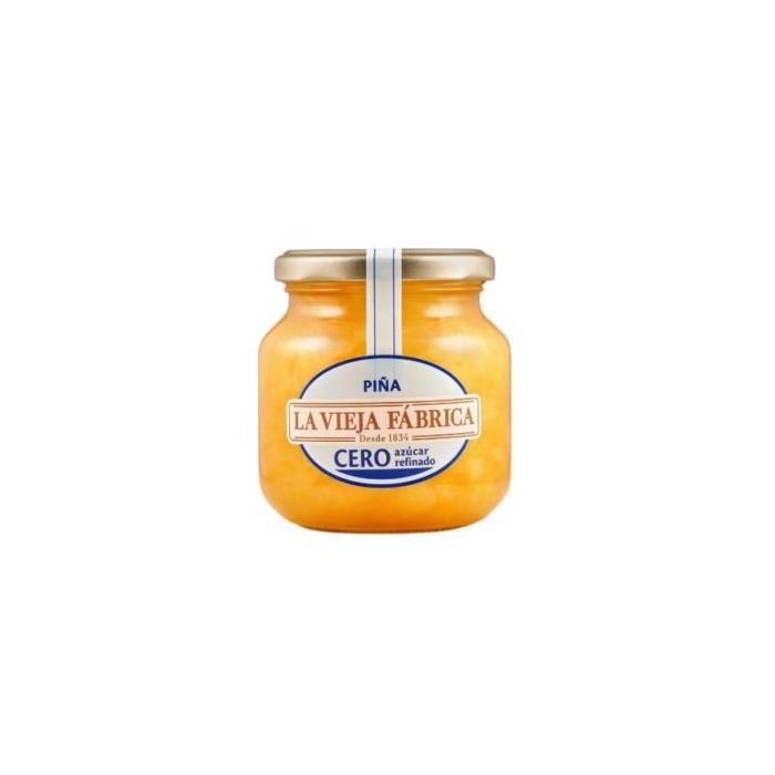La Vieja Fábrica Mermelada de Piña Cero Azúcar Refinado 280g - Sin Azúcares Añadidos, Natural, Sin Conservantes ni Colorantes