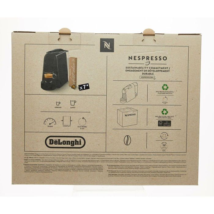 DeLonghi Essenza Mini EN85.L Cafetera Nespresso Cápsulas 19 Bares 1150W Negro/Lima 10
