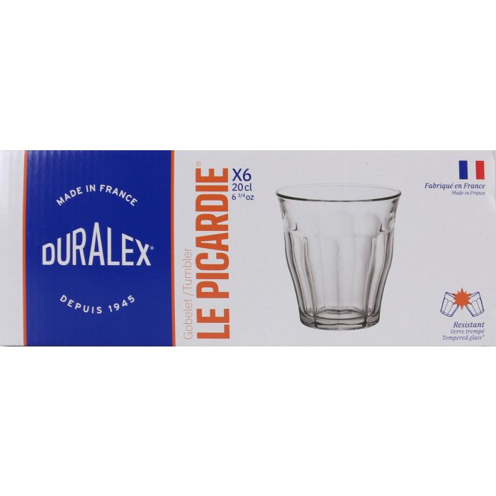 Set de 6 Vasos Transparentes Picardie 20 cl - Duralex (12 Cajas) 1 Set de 6 Vasos Transparentes Picardie 20 cl - Duralex (12 Cajas) 1