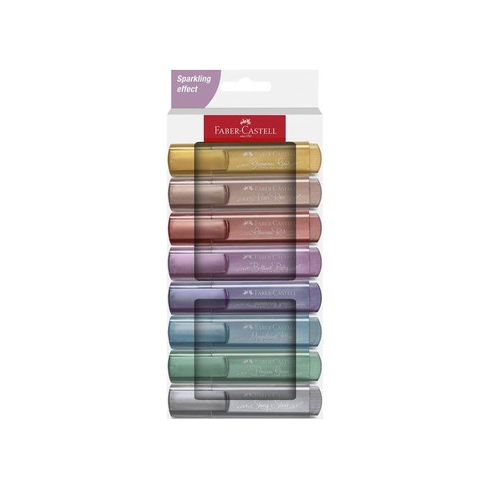 Marcador Fluor Faber-Castell Textliner 1546 Metalico Estuche De 8