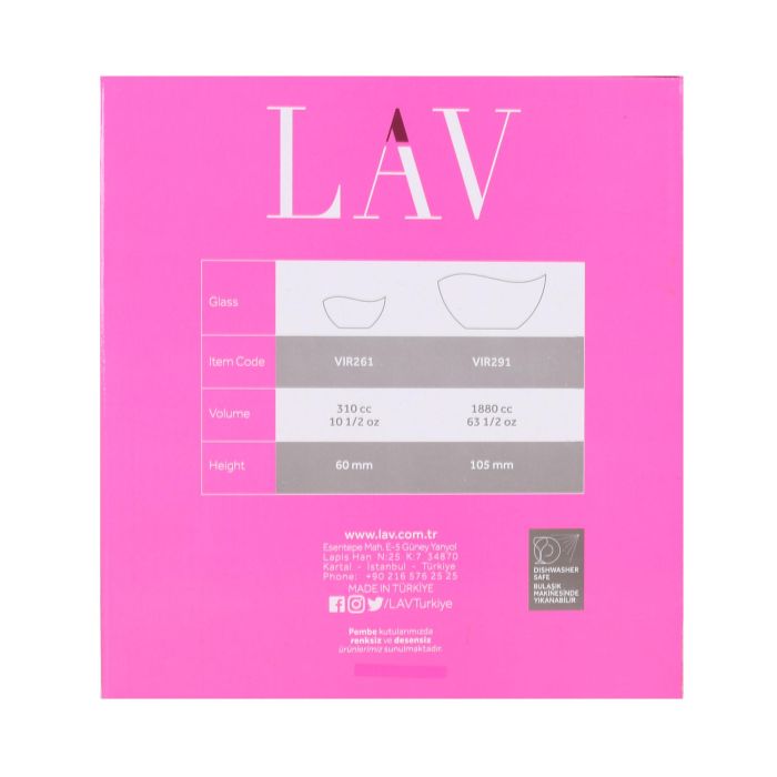 Lav Set 7 Piezas Vira: Ensaladera 21 cm + 6 Bols, 1880 cc y 310 cc (2 Cajas) 2