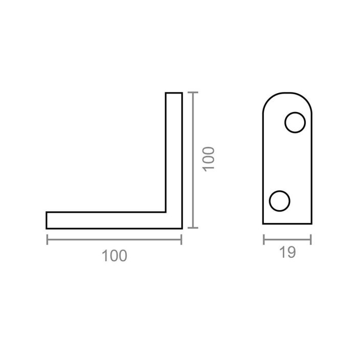 Angulo refuerzo an01 bicromatado 100 x 100 x 19 mm 1 Angulo refuerzo an01 bicromatado 100 x 100 x 19 mm 1