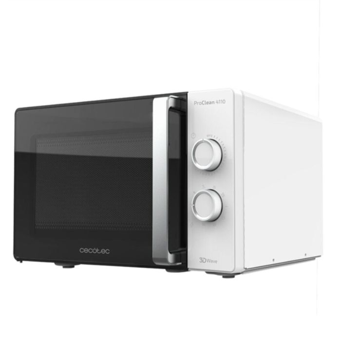 Cecotec 01547 Microondas ProClean 4110 de Encimera con Grill 800W, 23L, 700W, Ready2Clean, 3DWave, Plateado