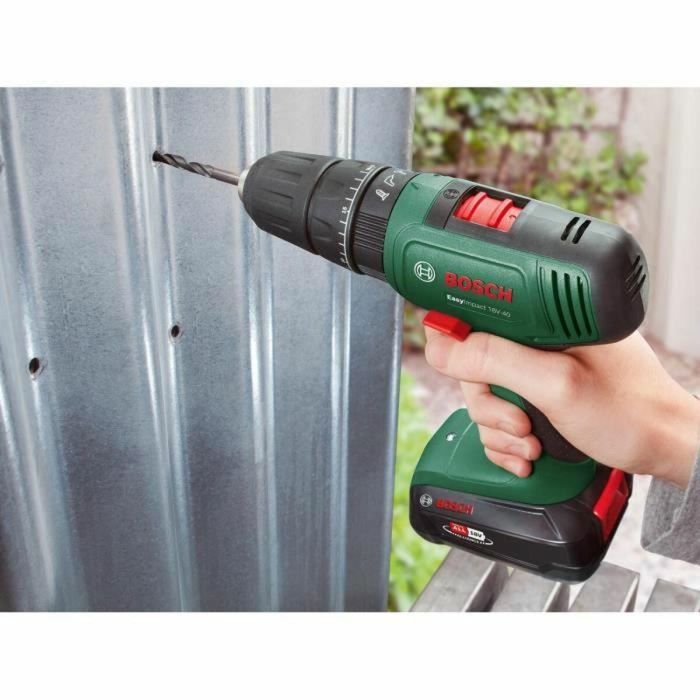 Bosch 06039D810D Taladro de impacto inalámbrico 18 V 1,5 Ah Li-Ion + 2 baterías, + cargador 1