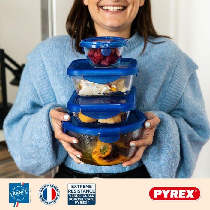 Set de Fiambreras Pyrex Cook & Go Azul Transparente 7
