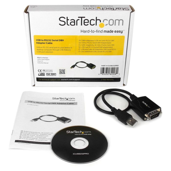 Cable USB DB-9 Startech ICUSB232PRO 0,3 m Negro 3