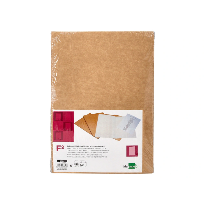 Liderpapel Subcarpeta Folio DIN A4 Kraft Interior Blanco 240g/m2 1 Liderpapel Subcarpeta Folio DIN A4 Kraft Interior Blanco 240g/m2 1