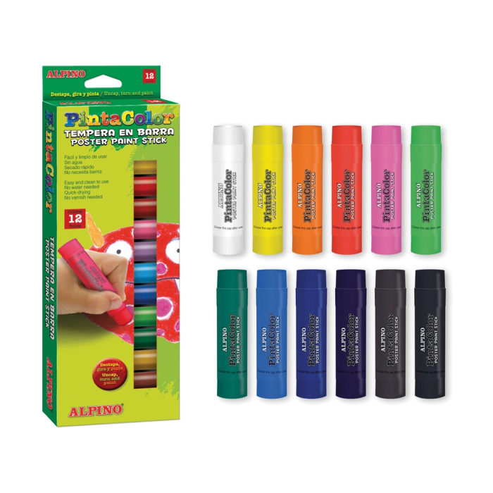 Alpino Pintacolor Tempera en Barra Caja de 12 Colores Surtidos 1