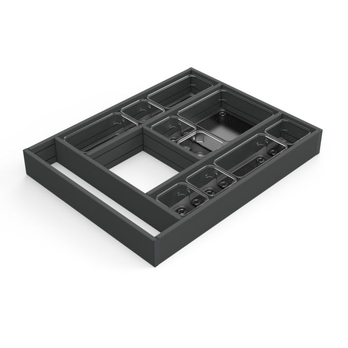 Emuca Organizador para cajón Alumount 450x500, Aluminio, Gris antracita 1
