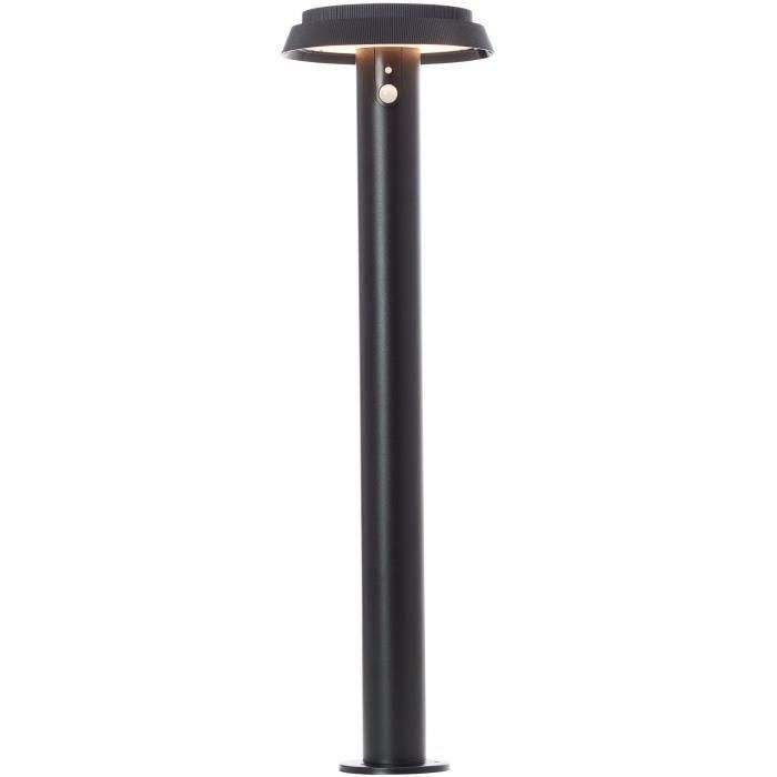 Brilliant BRI4004353437847 Poste de Exterior ALVERO LED Solar 4W con Detector Movimiento, Metal y Plástico Negro 1