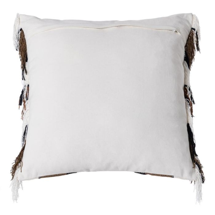 Cojín Blanco-Marrón Algodón/Terciopelo 50 X 50 cm